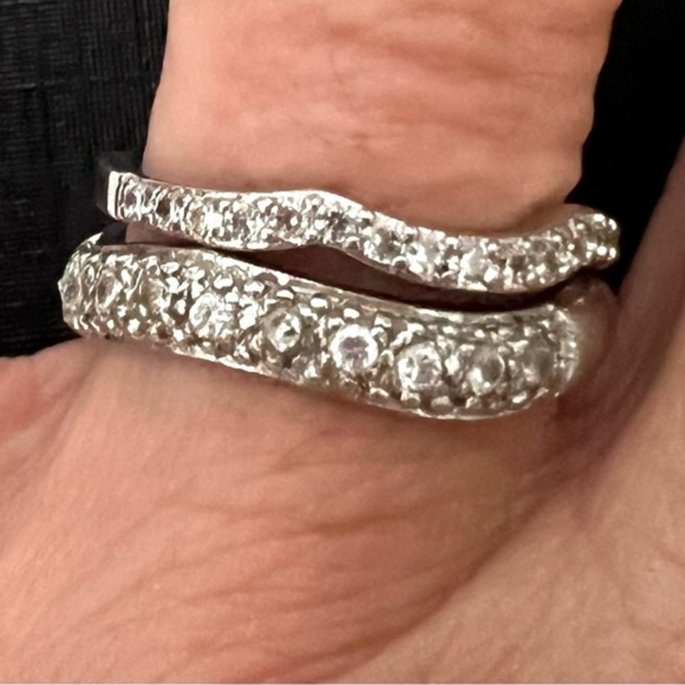 Victoria Leland Designs Elegant Silver Crystal Ring Set